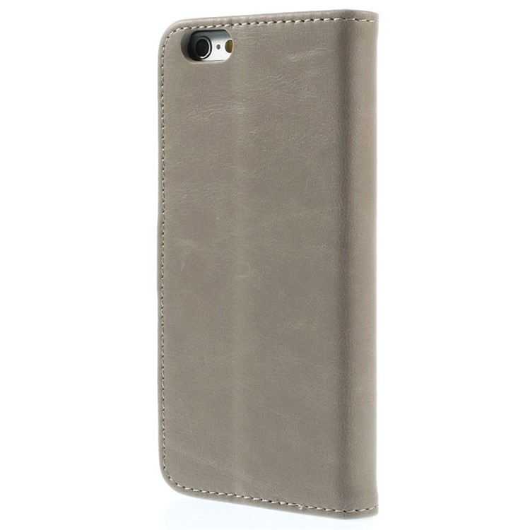 Retro Simulation Leather Wallet Stand Cover for iPhone 6 4.7 inch - Grey-2