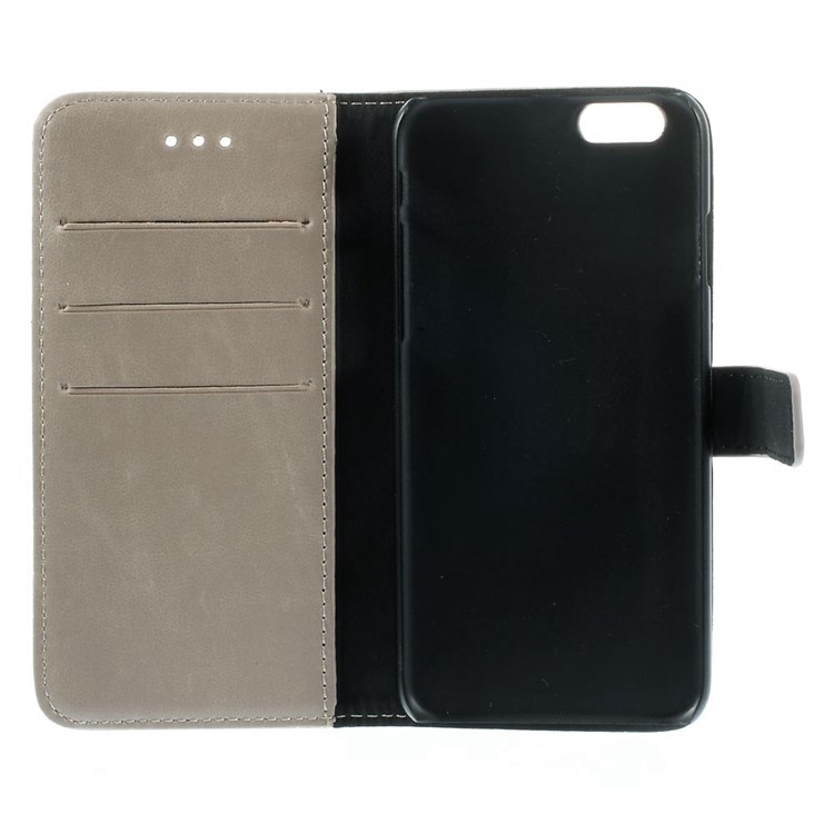 Retro Simulation Leather Wallet Stand Cover for iPhone 6 4.7 inch - Grey-7