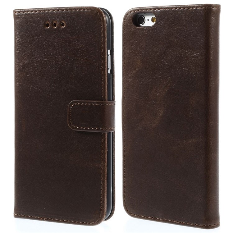 

Retro Simulation Leather Wallet Stand Cover Shell for iPhone 6s / 6 4.7 inch - Coffee, iPhone 6