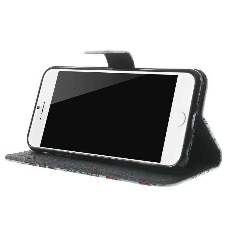 Graffiti Haha Boom Bam Wallet Leather Protective Case Stand for iPhone 6 4.7 inch-3