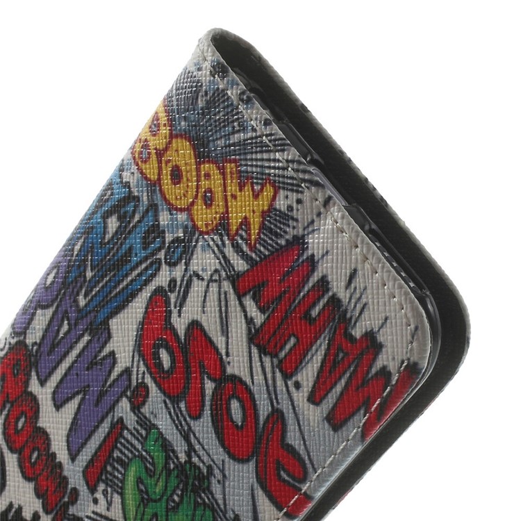 Graffiti Haha Boom Bam Wallet Leather Protective Case Stand for iPhone 6 4.7 inch-8