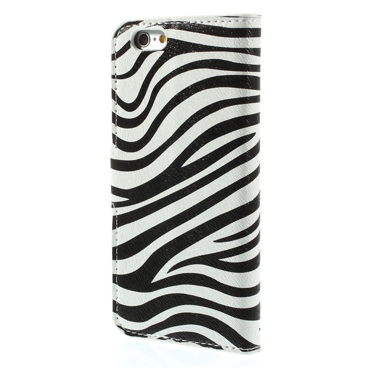 Zebra Stripes Leather Wallet Stand Case Shell for iPhone 6 4.7 inch-2