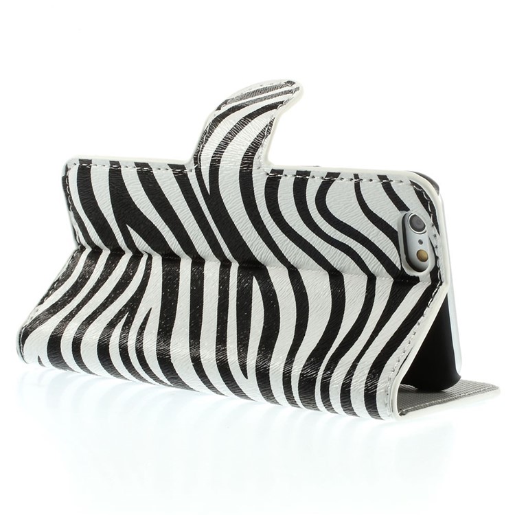 Zebra Stripes Leather Wallet Stand Case Shell for iPhone 6 4.7 inch-5