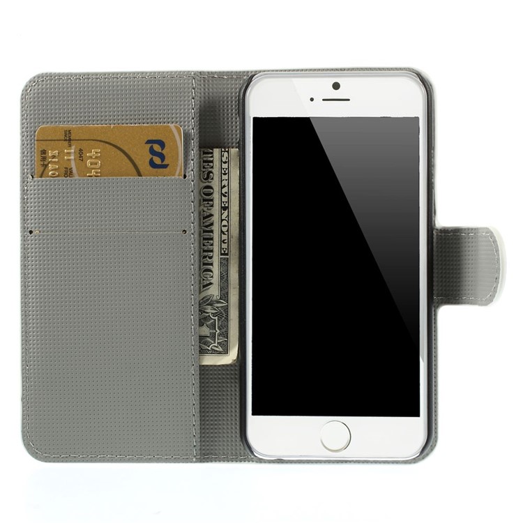 Zebra Stripes Leather Wallet Stand Case Shell for iPhone 6 4.7 inch-6
