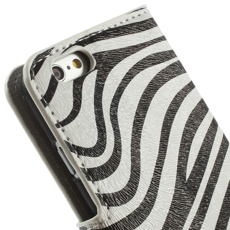 Zebra Stripes Leather Wallet Stand Case Shell for iPhone 6 4.7 inch-9