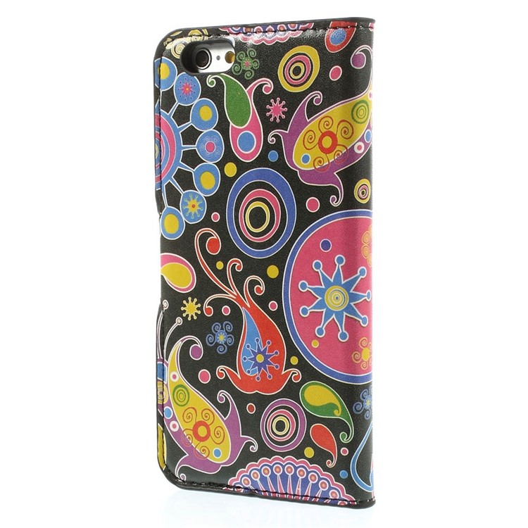 Paisley Flowers Leather Stand with Card Slot Shell for iPhone 6 4.7 inch-2