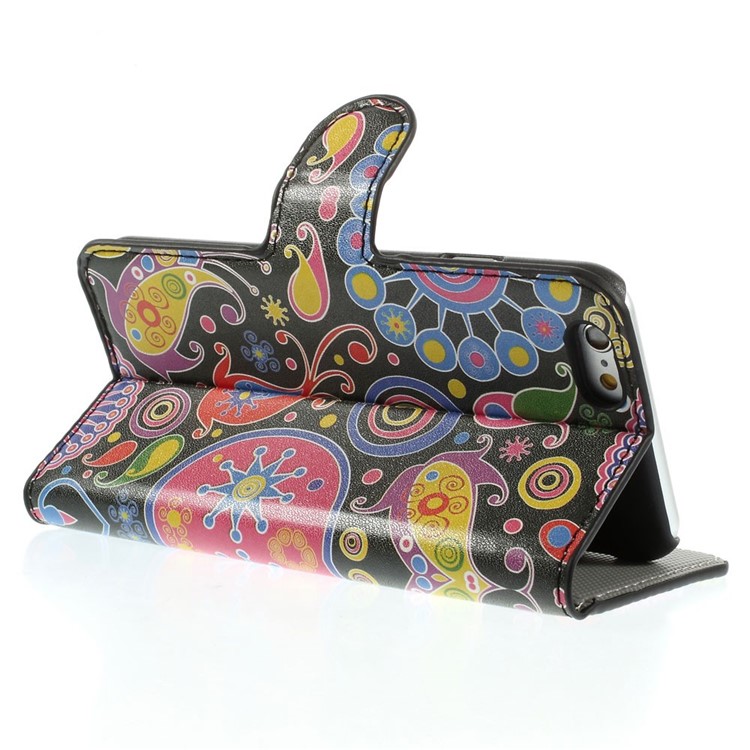 Paisley Flowers Leather Stand with Card Slot Shell for iPhone 6 4.7 inch-5
