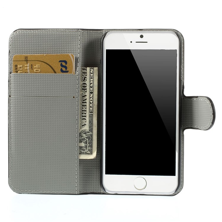 Paisley Flowers Leather Stand with Card Slot Shell for iPhone 6 4.7 inch-6