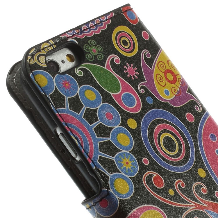 Paisley Flowers Leather Stand with Card Slot Shell for iPhone 6 4.7 inch-9
