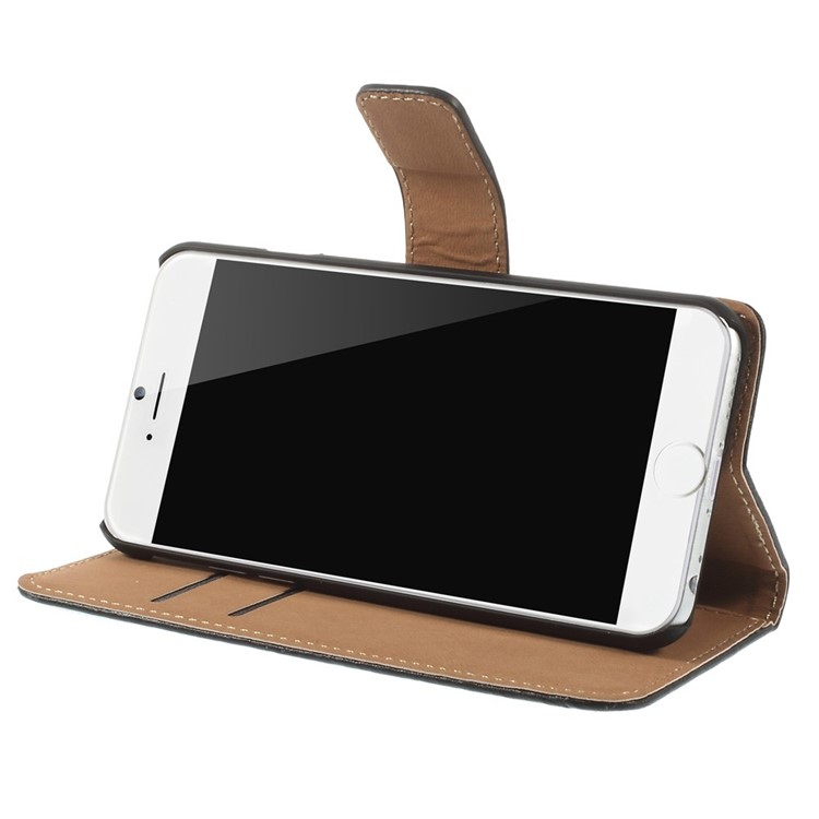 Genuine Split Leather Wallet Stand Case Shell for iPhone 6 4.7 inch-4