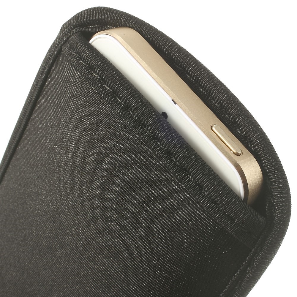 Borsa Per Custodia Manica di Stoffa Morbida Nera Per Iphone 7/8/SE (2020)/SE (2022)/6/6s/5/5s/5c, Dimensione: 14,5 x 7,4 cm