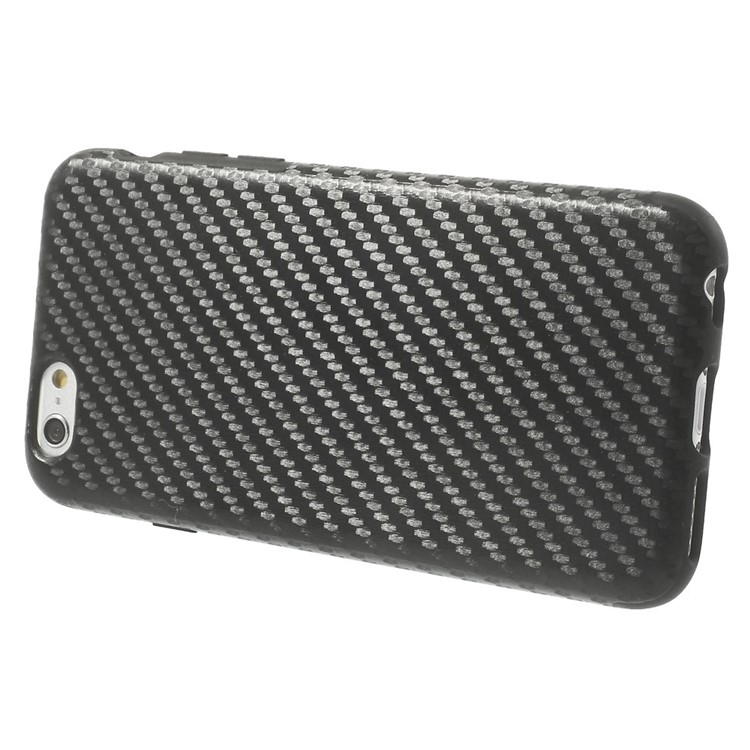 Carbon Fiber Texture Flexible TPU Back Case for iPhone 6 4.7 inch - Black-2