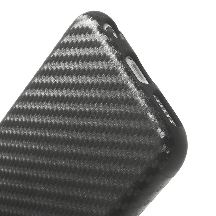 Carbon Fiber Texture Flexible TPU Back Case for iPhone 6 4.7 inch - Black-4