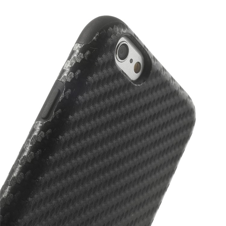 Carbon Fiber Texture Flexible TPU Back Case for iPhone 6 4.7 inch - Black-6