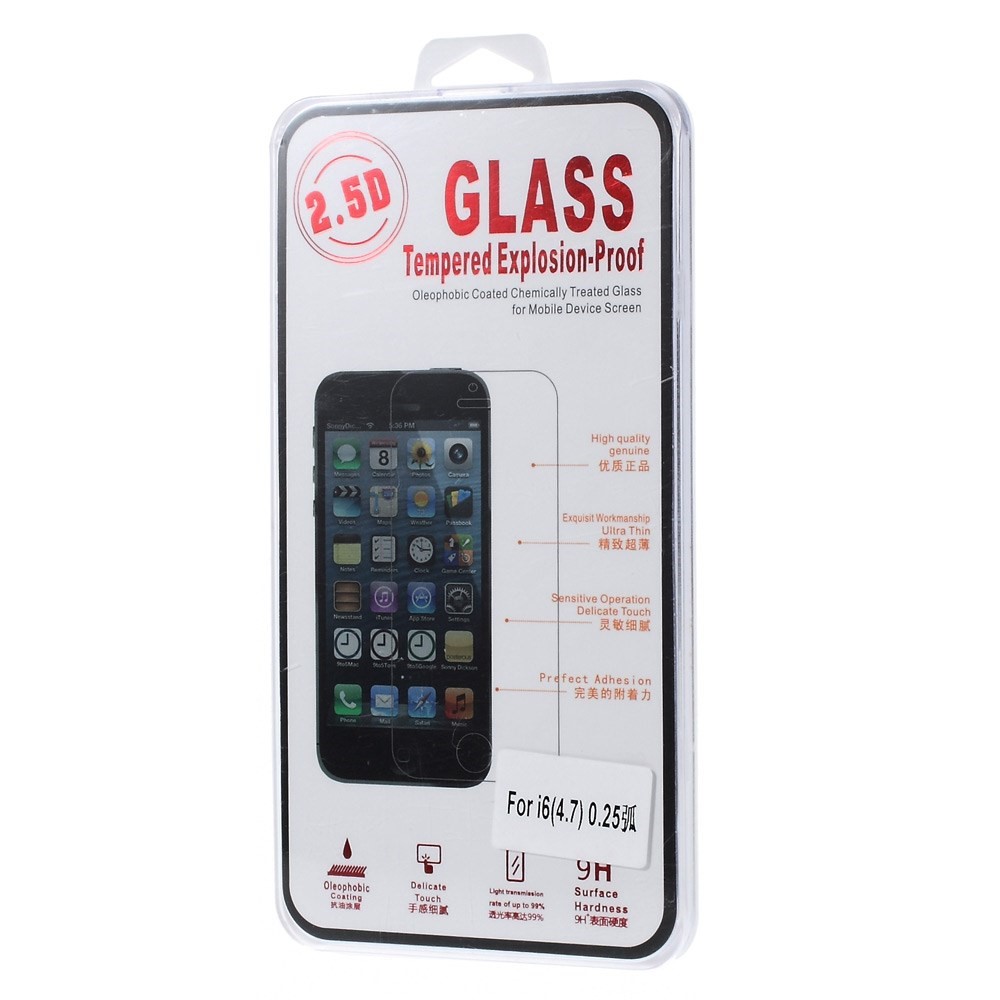 2.5D Película Protectora De Protector De Pantalla A Prueba De Explosiones De Cristal 2.5D Para IPhone 6 4.7 Pulgadas / 6s (borde De Arco)