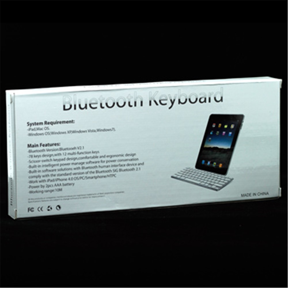 Super Thin Wireless Bluetooth Keyboard for iPad/iPhone 4.0 OS/PC/Smartphone/HTPC-5