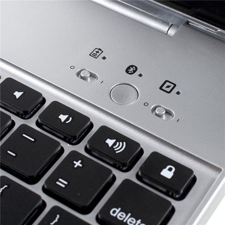 Lastest Wireless Bluetooth Keyboard Plastic Case for iPad 2 3 4 - Silver-9