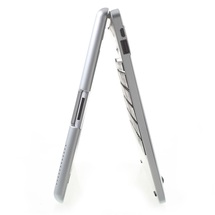 Lastest Wireless Bluetooth Keyboard Plastic Case for iPad 2 3 4 - Silver-7