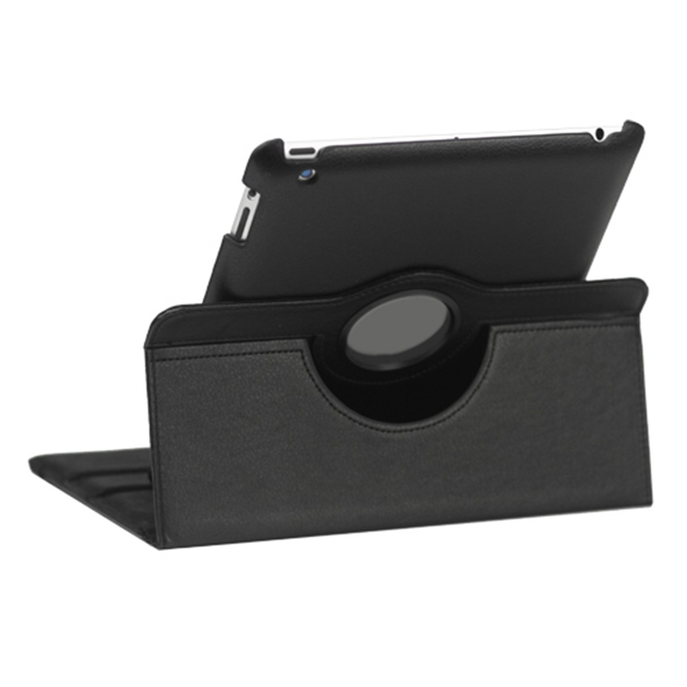360 Degree Rotating New iPad 2 3 4 Leather Case Cover with Stand - Black-3