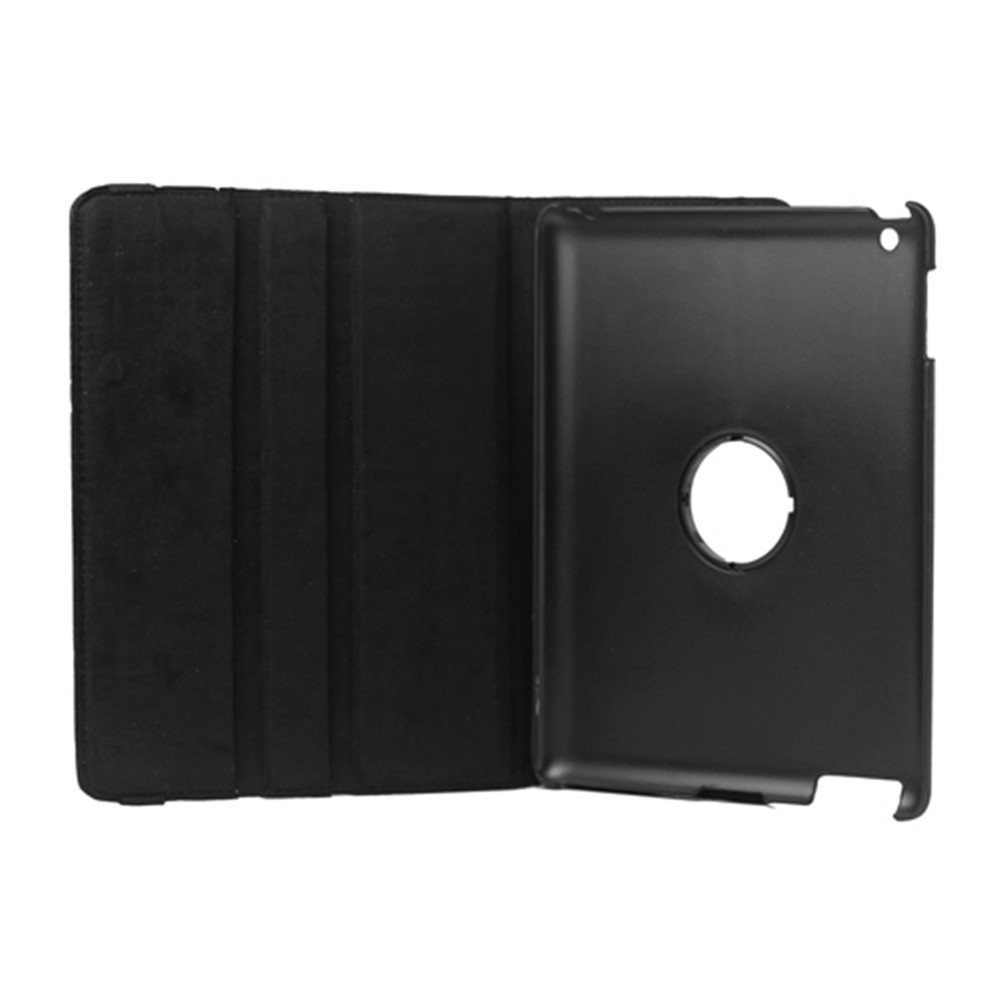 360 Degree Rotating New iPad 2 3 4 Leather Case Cover with Stand - Black-5