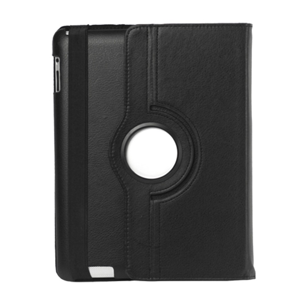 360 Degree Rotating New iPad 2 3 4 Leather Case Cover with Stand - Black-7
