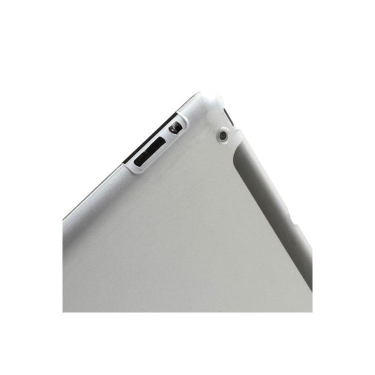Black Slim Magnetic Leather Smart Cover Wake/Sleep with Back Hard Plastic Case for iPad 2 / 3 / 4-6