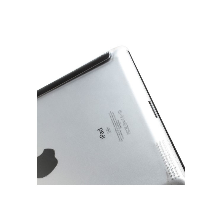 Black Slim Magnetic Leather Smart Cover Wake/Sleep with Back Hard Plastic Case for iPad 2 / 3 / 4-7