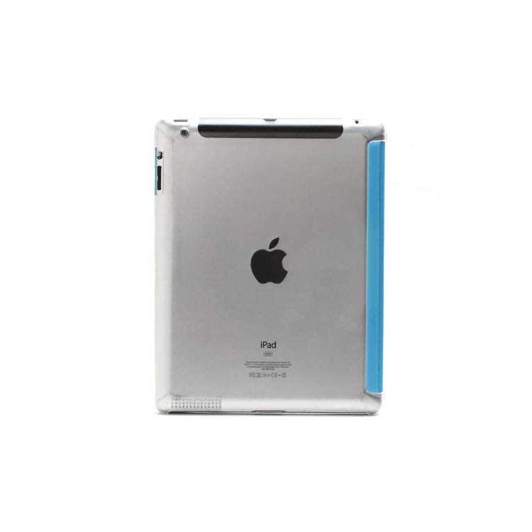Blue Slim Magnetic Leather Smart Cover Wake/Sleep with Back Hard Plastic Case for iPad 2 / 3 / 4-3