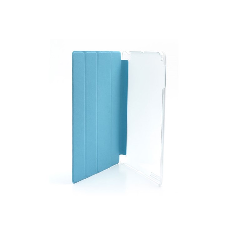 Blue Slim Magnetic Leather Smart Cover Wake/Sleep with Back Hard Plastic Case for iPad 2 / 3 / 4-5