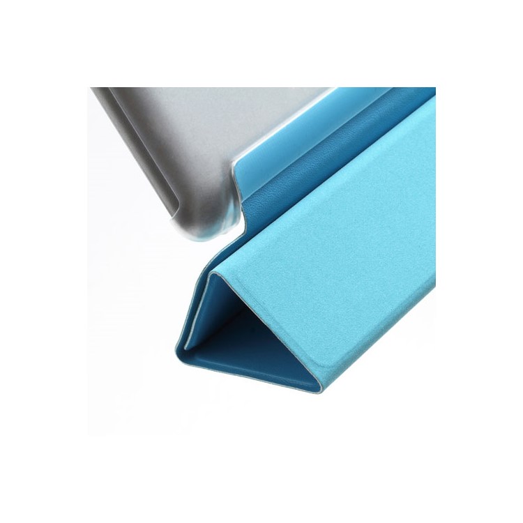 Blue Slim Magnetic Leather Smart Cover Wake/Sleep with Back Hard Plastic Case for iPad 2 / 3 / 4-6