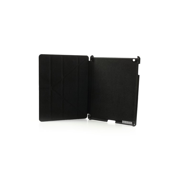 Black Unique Triangle Stand Cross Pattern Leather Case for iPad 2 3 4-11