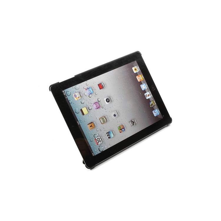 Black Unique Triangle Stand Cross Pattern Leather Case for iPad 2 3 4-5