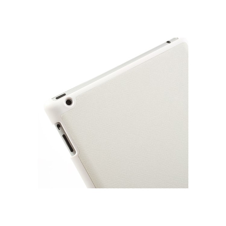 White Unique Triangle Stand Cross Pattern Leather Case for iPad 2 3 4-11