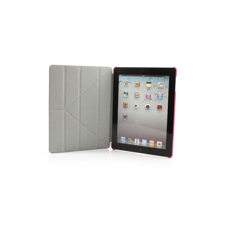 Rose Unique Triangle Stand for iPad 2 3 4 Cross Pattern Leather Case-9