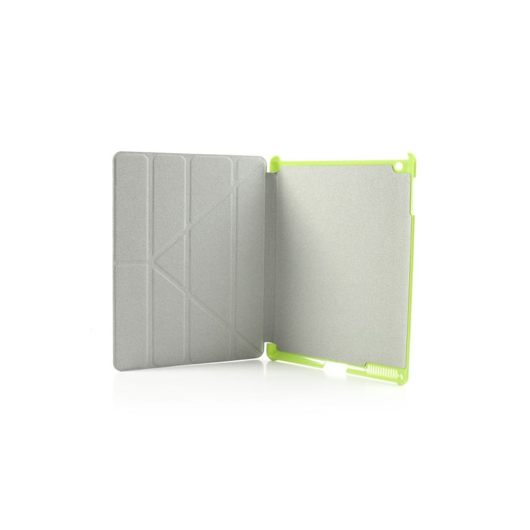 Green Unique Triangle Stand for iPad 2 3 4 Cross Pattern Leather Cover-10