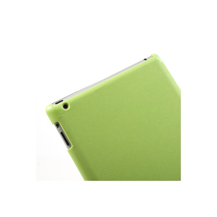 Green Unique Triangle Stand for iPad 2 3 4 Cross Pattern Leather Cover-11