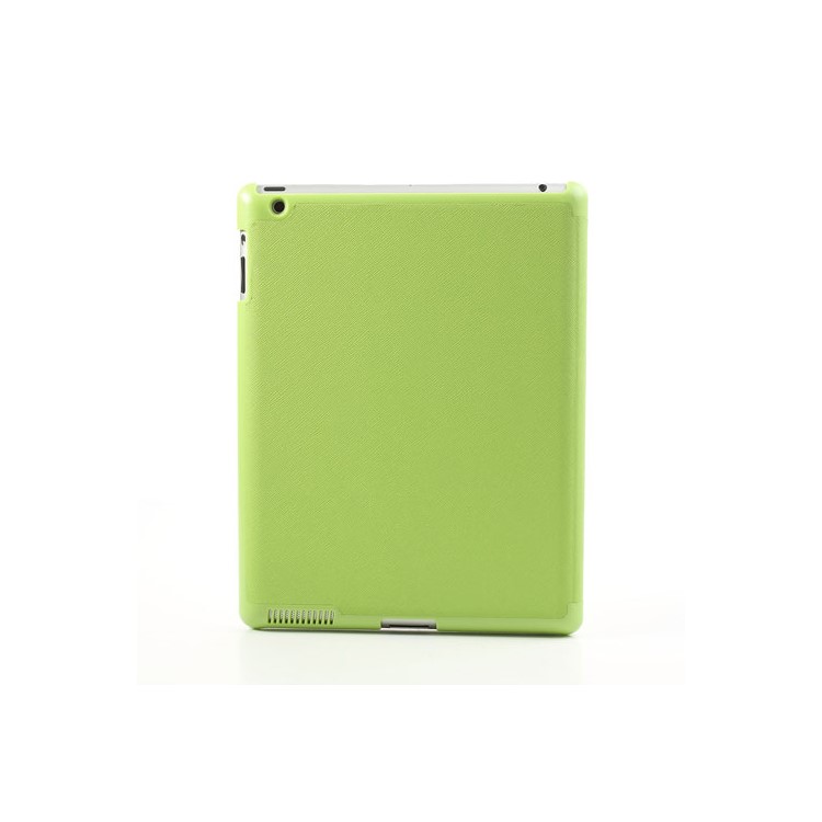 Green Unique Triangle Stand for iPad 2 3 4 Cross Pattern Leather Cover-3