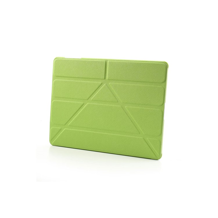 Green Unique Triangle Stand for iPad 2 3 4 Cross Pattern Leather Cover-4
