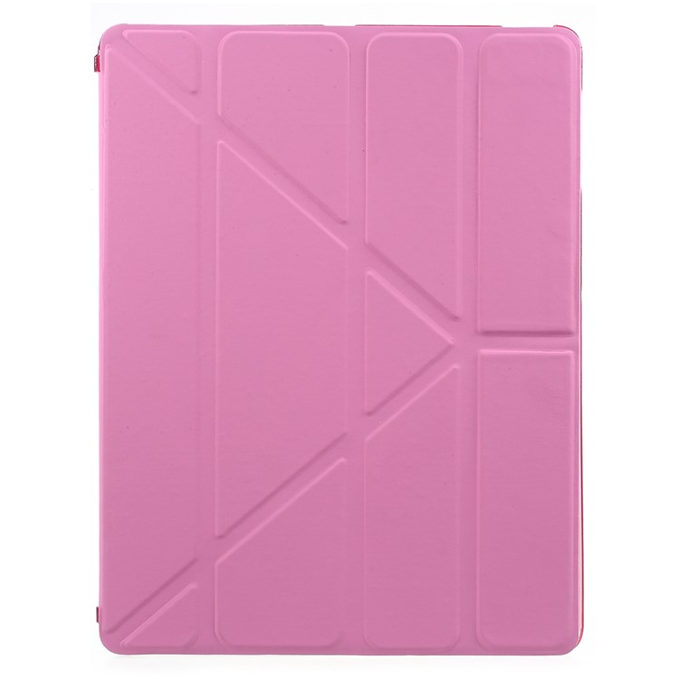 Rose Slim PU Leather Smart Cover with Back Hard Plastic Case for iPad 2 / 3 / 4
