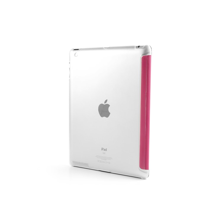 Rose Slim PU Leather Smart Cover with Back Hard Plastic Case for iPad 2 / 3 / 4-10