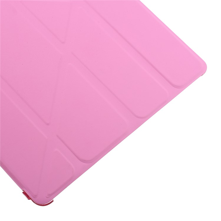 Rose Slim PU Leather Smart Cover with Back Hard Plastic Case for iPad 2 / 3 / 4-8