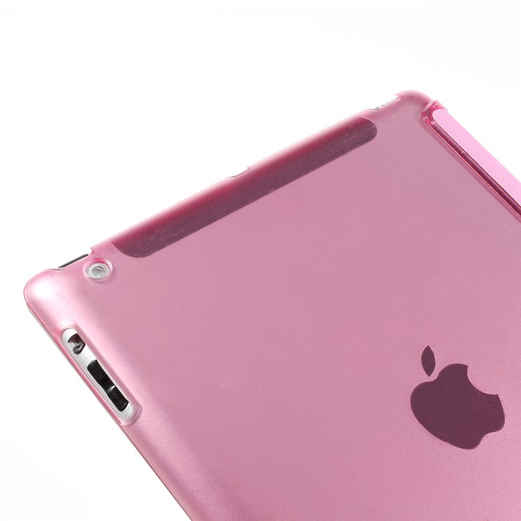 Rose Slim PU Leather Smart Cover with Back Hard Plastic Case for iPad 2 / 3 / 4-9