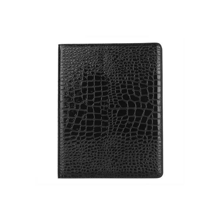 Crocodile Folio Leather Case Stand for New iPad 4th 3rd 2nd Gen - Black-2