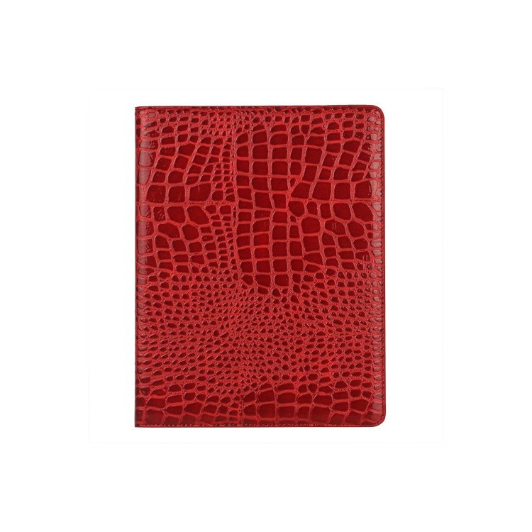 Crocodile Folio Leather Case Stand for New iPad 4th 3rd 2nd Gen - Red-2