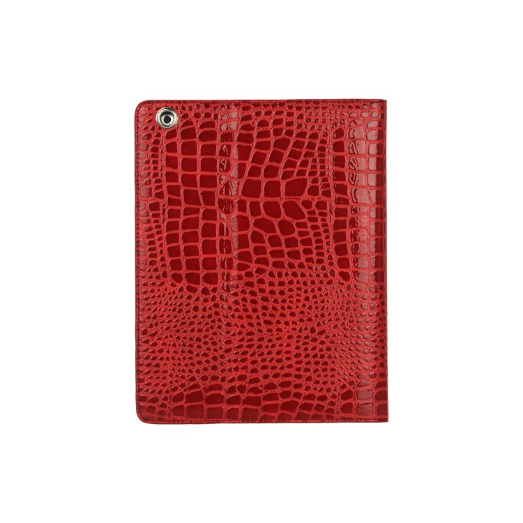 Crocodile Folio Leather Case Stand for New iPad 4th 3rd 2nd Gen - Red-3