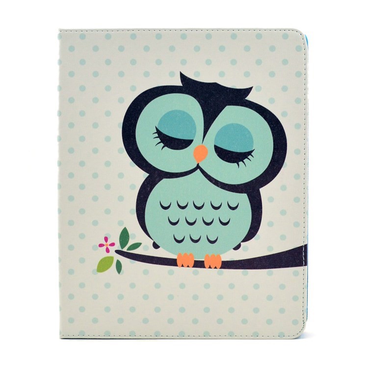 

Cute Sleeping Owl Stand PU Leather Smart Cover Shell for iPad 2 3 4