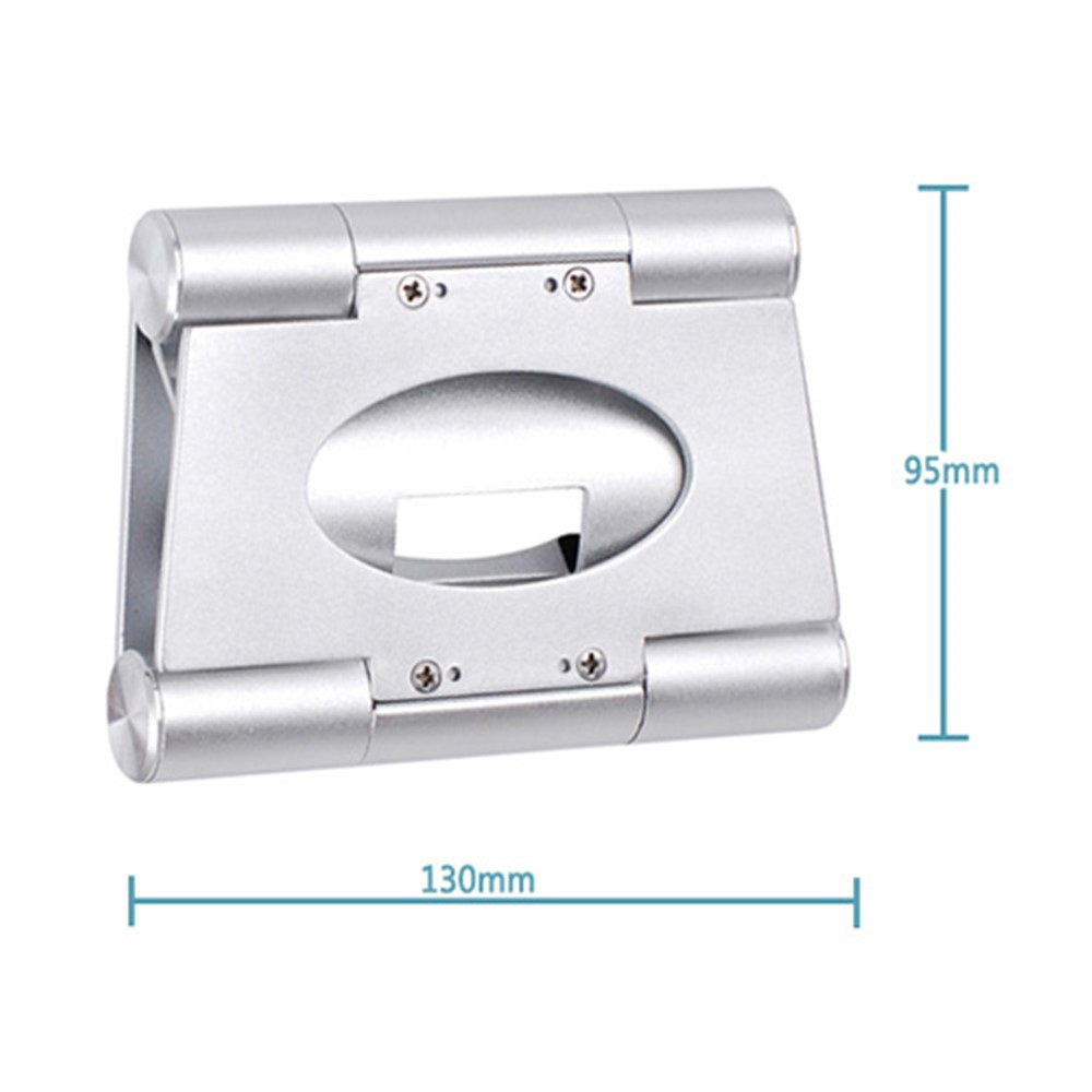 Solid Aluminum Folding Pivot Stand Holder for Apple iPad / Tablet PC / Cell Phone - Silver-8