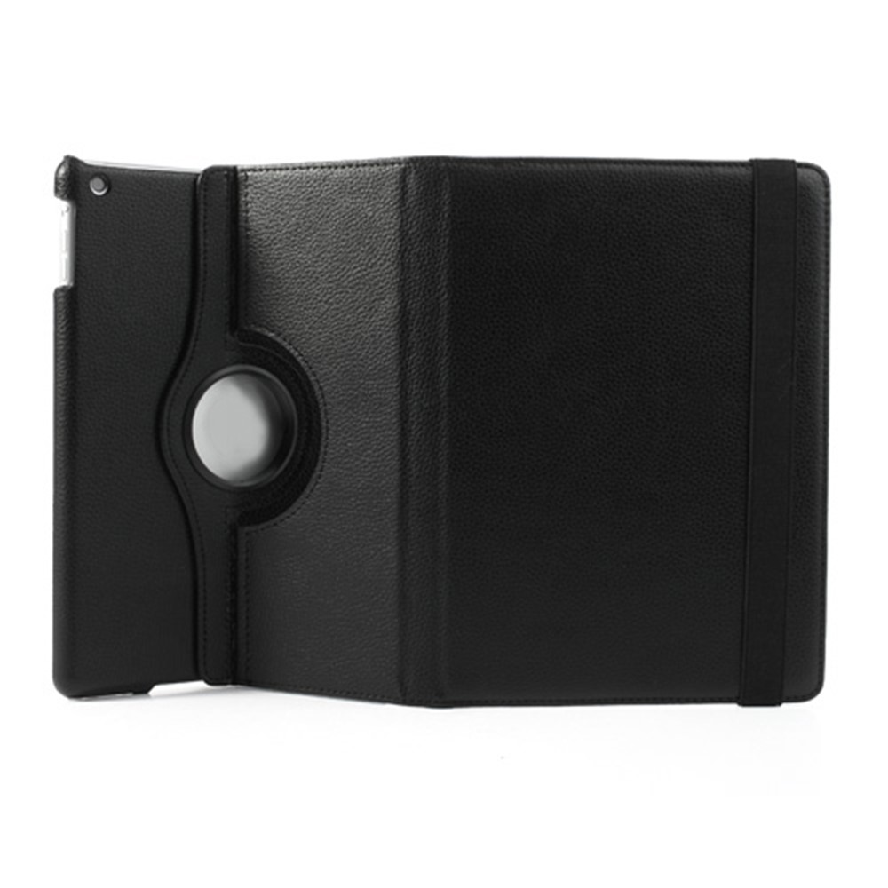 360 Degree Rotating Litchi Leather Case w/ Stand for iPad Air - Black-10