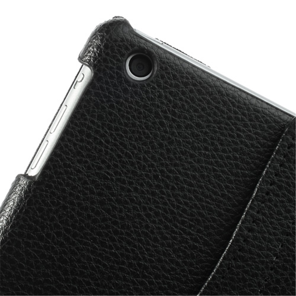 360 Degree Rotating Litchi Leather Case w/ Stand for iPad Air - Black-12
