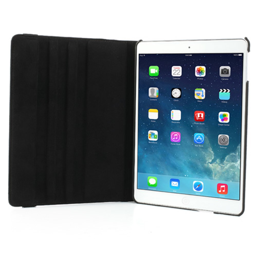 360 Degree Rotating Litchi Leather Case w/ Stand for iPad Air - Black-9